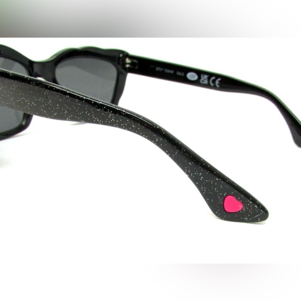 Betsey Johnson Black Sparkle Cat-Eye Sunglasses - Picture 5 of 6